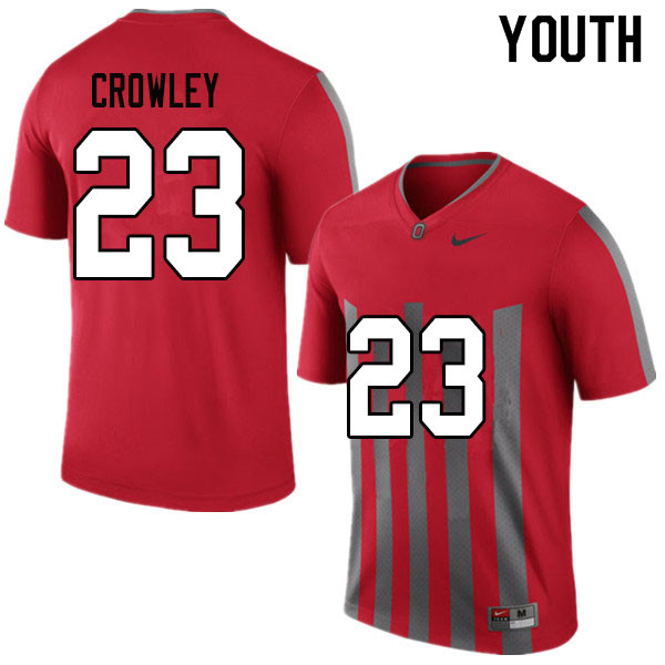 Youth #23 Marcus Crowley Ohio State Buckeyes College Football Jerseys Sale-Throwback